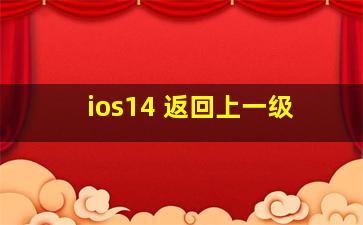 ios14 返回上一级